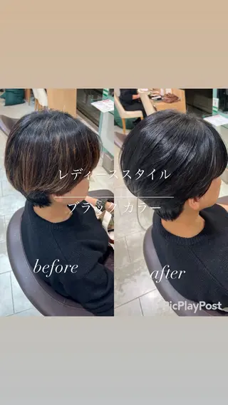 ショート カラー 大人デザイン 🍃MORIKA🍃のヘアスタイル