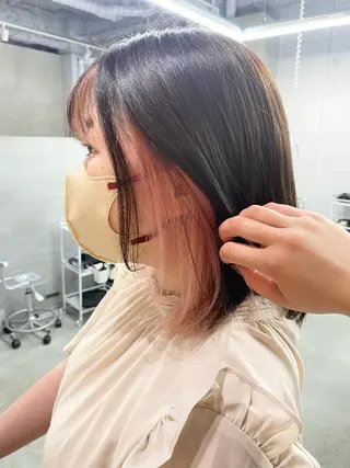 ミディアム カラー 前橋 姫奈のヘアスタイル