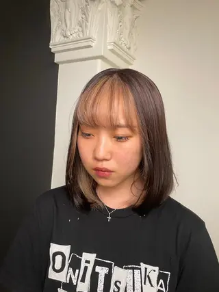セミロング カラー KOGA／ パーマモデル募集のヘアスタイル