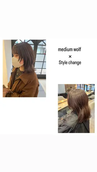 ミディアム カラー パーマ ヘアアレンジ メンズ キッズ ネイル マツエク・マツパ アイブロウ hiro【沿線で叶う 似合わせhair】のヘアスタイル