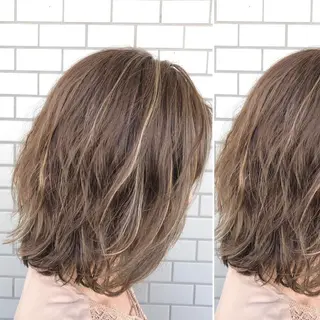 ミディアム カラー JuNブリーチに 縮毛矯正するプロのヘアスタイル