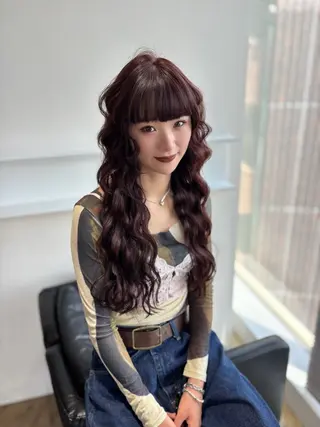 ロング カラー QUEEN’S GARDEN by K-two 銀座所属・レイヤーカット/ 重松穂美のヘアスタイル