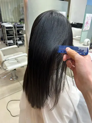 セミロング 朝ラク縮毛矯正 kiryuのヘアスタイル