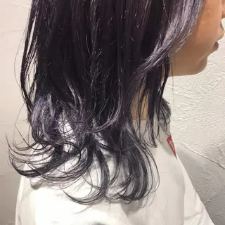 セミロング カラー 藤井 貴美子のヘアスタイル
