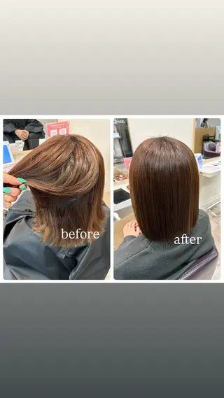 ミディアム 縮毛矯正/アレンジ FACE。ゆのんのヘアスタイル