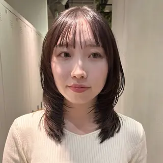 ミディアム カラー saki‪🌱‬♡ /ボブ/透明感カラーのヘアスタイル