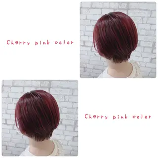 ショート カラー ヘアアレンジ ブリーチなし艶カラー 東家のヘアスタイル