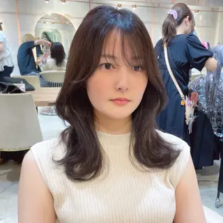ミディアム カラー レイヤー/韓国ヘア 縮毛矯正🫧鈴木颯のヘアスタイル