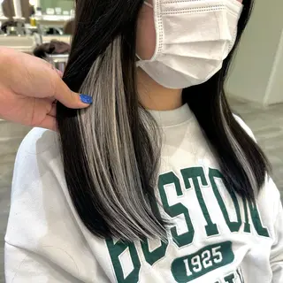 ロング カラー ミユ🎀長さ出し 🎨デザインカラーのヘアスタイル