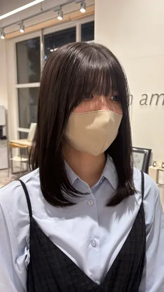 ミディアム 艶髪໒꒱／透明感 カラー🍀_そら🪽のヘアスタイル