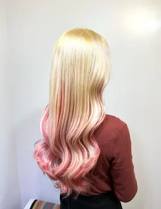 ロング カラー ブリーチ毛対応酸性 ストレート🌈サキのヘアスタイル