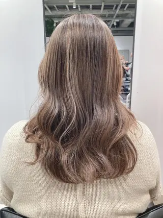 セミロング カラー スキバサミを使わない カット🌼唯🌼のヘアスタイル