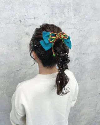 セミロング ヘアアレンジ JUNSHIN🦋 ヘアセット／カラーのヘアスタイル