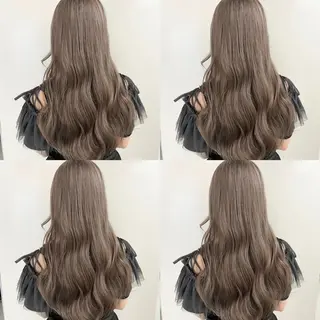 セミロング 透明感♡グレージュ ♡ミルクティー♡のヘアスタイル