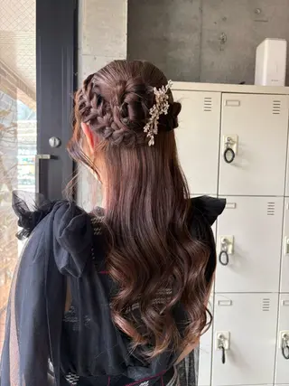 セミロング ヘアアレンジ 透明感カラー/赤み消 しカラー/もものヘアスタイル