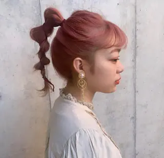 セミロング カラー ヘアアレンジ 袴田 伊代のヘアスタイル