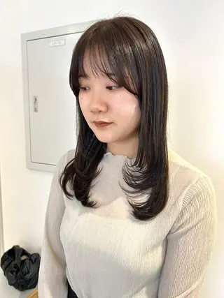 セミロング カラー 池袋/小顔レイヤー/ 顔まわり/taigaのヘアスタイル