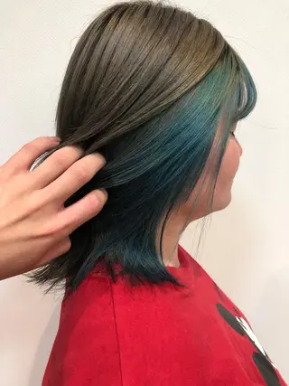 ミディアム カラー パーマ ヘアアレンジ ❣️倉敷❣️美髪 カラー能登一成のヘアスタイル