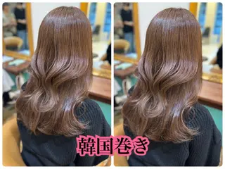 ロング レイヤーボブ縮毛矯正 韓国RINAのヘアスタイル