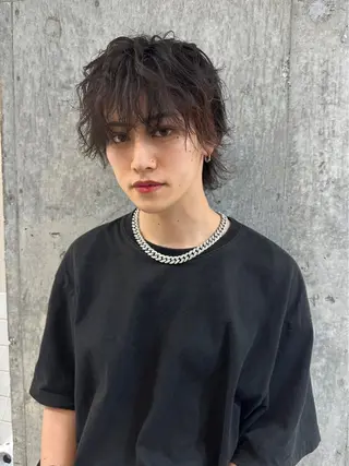 ショート メンズ ハッシュカット/ 水光艶カラー/RINのヘアスタイル
