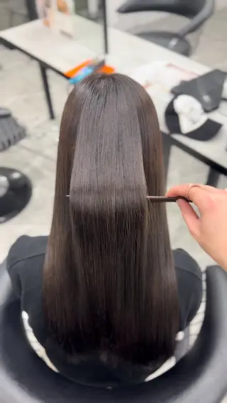 ロング りきと🦋河原町 縮毛矯正/艶カラーのヘアスタイル