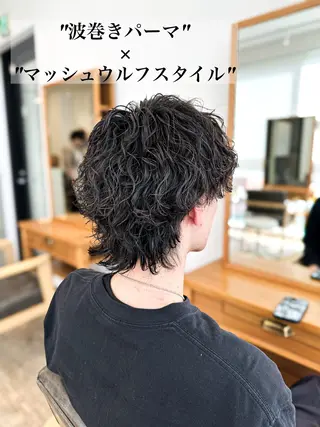 パーマ メンズ ブリーチカラー🔥 パーマ【佐々木凌平】のヘアスタイル