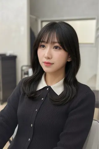 セミロング ✨レイヤーカット✨ 顔まわり✂️鎌倉楓麻のヘアスタイル