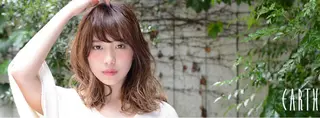ミディアム カラー パーマ EARTH川越/オー ナー/阿部建のヘアスタイル