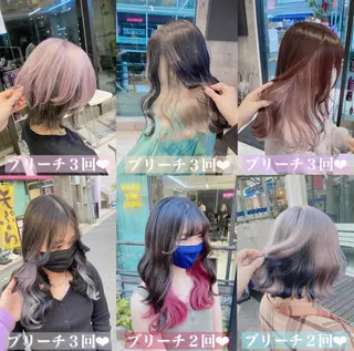 セミロング 🤍ムラ修正ブリーチ 🤍原宿/YUUのヘアスタイル