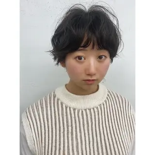 ショート パーマ 大石 沙季のヘアスタイル