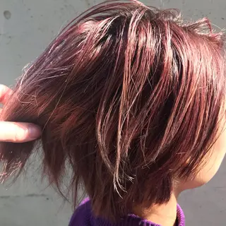 ショート カラー ニュアンスパーマ/ レイヤー/茶屋町のヘアスタイル