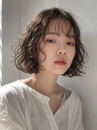 ショート カラー パーマ ボブパーマ/縮毛矯正 /かわいい/せき🫧のヘアスタイル