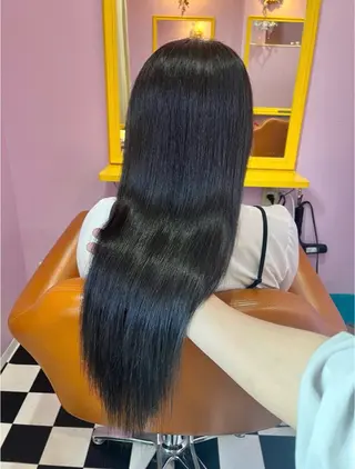 ロング シール+ちび編み込み エクステ梅田🐨のヘアスタイル