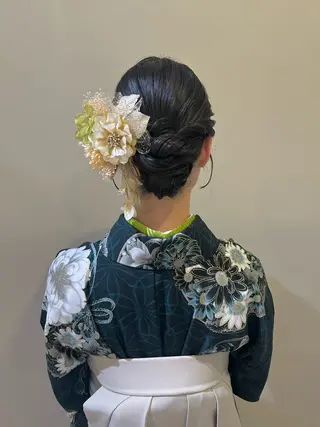 セミロング ヘアアレンジ ボウ🪞ヘアセット /メイク/マツパのマツエク・マツパデザイン