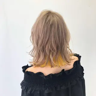 ミディアム カラー ヘアアレンジ キッズ カラー特化サロン Eir心斎橋のヘアスタイル