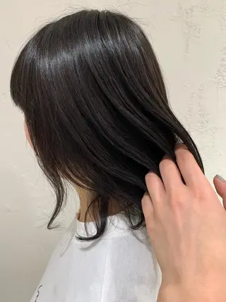ミディアム カラー ヘアアレンジ 🫧透明感カラー/ ボブ/小笠原汐海🪽のヘアスタイル