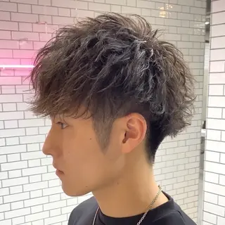 ショート パーマ メンズ 中崎町メンズパーマ/ シャドウ/山下拓実のヘアスタイル