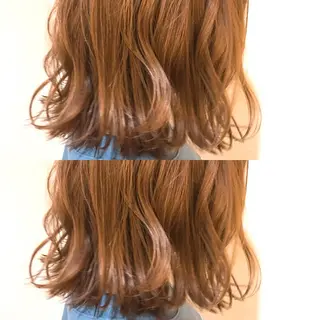 ミディアム カラー 韓国レイヤーカット/ ダブルカラーのヘアスタイル