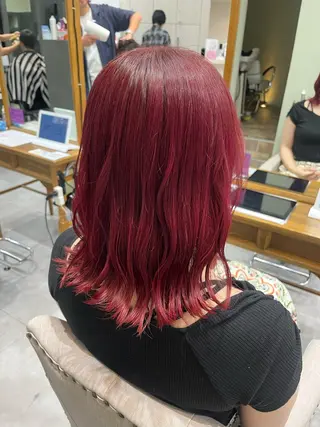 ミディアム カラー 福島 雪華のヘアスタイル