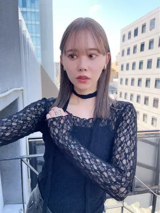ミディアム カラー AiM 大名　似合わせカットのヘアスタイル