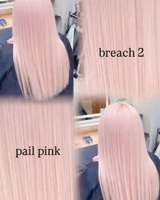 ロング カラー ハイトーンカラー シールエクステのヘアスタイル