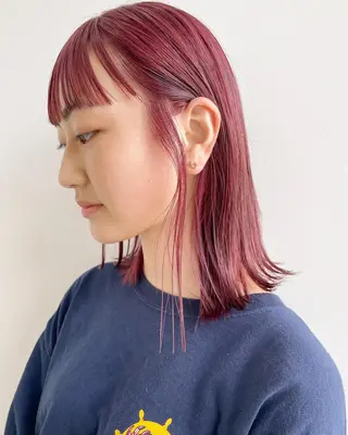 ミディアム カラー パーマ 💖美髪矯正💖 辻未侑のヘアスタイル