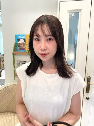 セミロング 薄暮 マツイ　レンのヘアスタイル