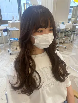 ロング カラー 小顔レイヤー/ ベージュ🤍Rieのヘアスタイル