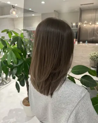 セミロング カラー ブリーチなし/透明感 カラー🕊️坂入上総のヘアスタイル
