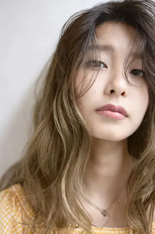 ロング カラー パーマ layer cut 前田ヒロコのヘアスタイル