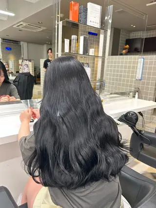 セミロング カラー パーマ ヘアアレンジ メンズ キッズ 🦋韓国レイヤー｜ 透明感グレージュ🦋のヘアスタイル