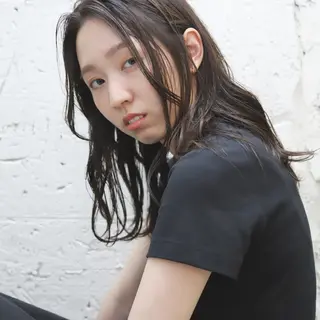 セミロング 中山 泰徳のヘアスタイル