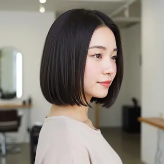 ミディアム 似合わせボブ✖️ 韓国レイヤー✨小関のヘアスタイル