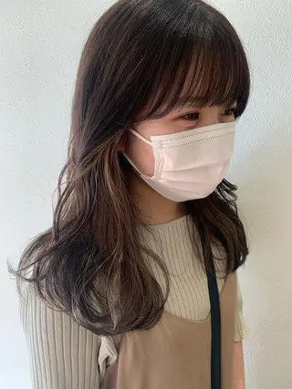 セミロング カラー hub hair レイヤー/透明感のヘアスタイル